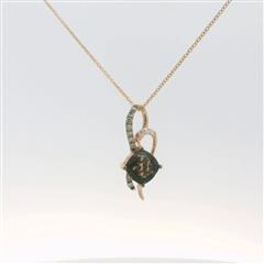 LeVian 14k Rose Gold Smoky Quartz Diamond Pendant Necklace - 18